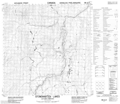 095E01 - STONEMARTEN LAKES - Topographic Map