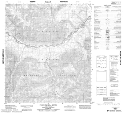 096D02 - TOOCHINGKLA RIVER - Topographic Map