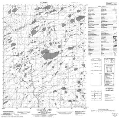 096L12 - TCHANETA LAKE - Topographic Map
