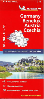 Planning a road trip through Central and Eastern Europe? The MICHELIN National Map 719 is your essential guide. This annually updated road map provides a clear, accurate, and comprehensive overview of Germany, Benelux (Belgium, Netherlands, Luxembourg), A