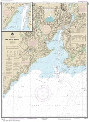 NOAA Chart 12370. Nautical Chart of North Shore of Long Island Sound Housatonic River and Milford Harbor. NOAA charts portray water depths, coastlines, dangers, aids to navigation, landmarks, bottom characteristics and other features, as well as regulator