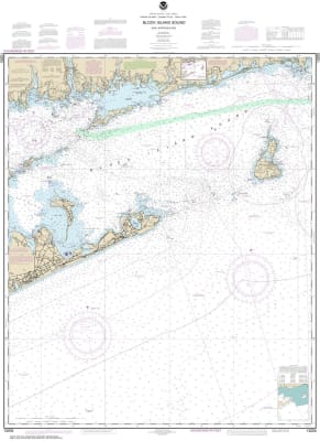 NOAA Chart 13205. Nautical Chart of Block Island Sound and Approaches. NOAA charts portray water depths, coastlines, dangers, aids to navigation, landmarks, bottom characteristics and other features, as well as regulatory, tide, and other information. The