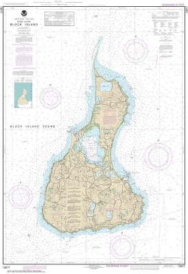 NOAA Chart 13217. Nautical Chart of Block Island. NOAA charts portray water depths, coastlines, dangers, aids to navigation, landmarks, bottom characteristics and other features, as well as regulatory, tide, and other information. They contain all critica