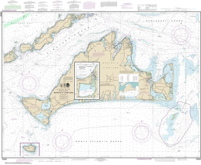NOAA Chart 13233. Nautical Chart of Martha's Vineyard - Menemsha Pond. NOAA charts portray water depths, coastlines, dangers, aids to navigation, landmarks, bottom characteristics and other features, as well as regulatory, tide, and other information. The