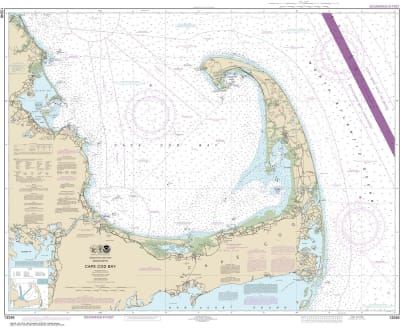 NOAA Chart 13246. Nautical Chart of Cape Cod Bay. NOAA charts portray water depths, coastlines, dangers, aids to navigation, landmarks, bottom characteristics and other features, as well as regulatory, tide, and other information. They contain all critica