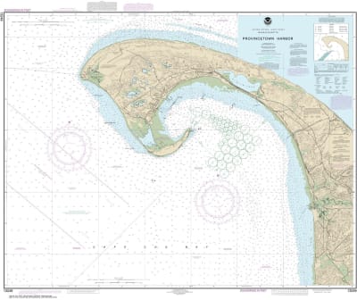 NOAA Chart 13249. Nautical Chart of Provincetown Harbor. NOAA charts portray water depths, coastlines, dangers, aids to navigation, landmarks, bottom characteristics and other features, as well as regulatory, tide, and other information. They contain all