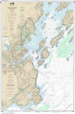 NOAA Chart 13292. Nautical Chart of Portland Harbor and Vicinity. NOAA charts portray water depths, coastlines, dangers, aids to navigation, landmarks, bottom characteristics and other features, as well as regulatory, tide, and other information. They con
