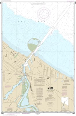 NOAA Chart 14843. Nautical Chart of Huron Harbor. NOAA charts portray water depths, coastlines, dangers, aids to navigation, landmarks, bottom characteristics and other features, as well as regulatory, tide, and other information. They contain all critica
