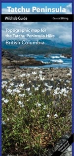 Tatchu Peninsula - Vancouver Island hiking map. Tatchu Peninsula describes a coastal hiking route along the rugged Tatchu Peninsula on the west coast of Vancouver Island, BC. The route is marked on a 1:50,000 scale topographic map and includes information