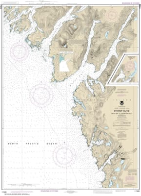 NOAA Chart 17328. Nautical Chart of Snipe Bay to Crawfish Inlet , Baranof lsland- Alaska. NOAA charts portray water depths, coastlines, dangers, aids to navigation, landmarks, bottom characteristics and other features, as well as regulatory, tide, and oth