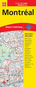 Montreal & area folded street map. Full color map of Montreal and Area. Includes all city streets with an index. Areas include Montreal Island and enlargement of Downtown Montreal.