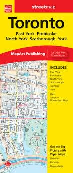 GTA Toronto & Area Road map. The map not only includes the city of Toronto itself but also encompasses several surrounding communities, including East York, Etobicoke, North York, Scarborough, and York. For anyone traveling within the GTA, having a compre