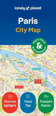 Lonely Planet Paris Planning Map featuring a waterproof, tear-resistant design, protective slipcase, and integrated Paris MÃ©tro map.