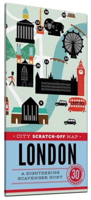 London City Scratch-Off Map by Christina Henry de Tessan featuring 30 interactive landmarks and scavenger hunt activities.