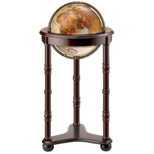 Bring a touch of classic elegance to your space with the Lancaster Floor Globe by Replogle Globes. This enduring and decorative 12 inch world globe is more than just a map, it is a statement piece, standing at nearly three feet tall. Labelled in French.
