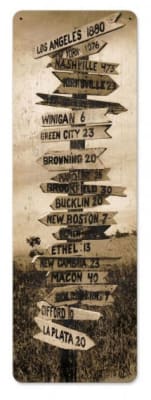 Crossroads Vintage Metal Sign
