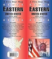 EASTERN UNITED STATES FIVE STAR ROAD MAP.  Includes 27 of the eastern states in the USA with a mileage chart and a complete indexes of cities and towns.