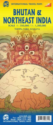 Bhutan North East India road map detail