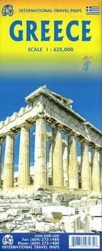 Waterproof Greece Road Map & Travel Guide: Athens, Santorini, Crete. Navigate Greece easily with our detailed, waterproof folded map. Shows roads, ferry routes, distances, and icons for the Acropolis, forts, and Tourist Information. Perfect for road trips