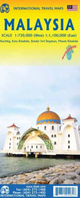 Malaysia Travel Map. Double-sided, waterproof guide covering Peninsular Malaysia and Borneo. Includes Kuala Lumpur inset and Mount Kinabalu trail map.