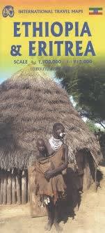 Ethiopia & Eritrea Africa Travel Map. This double-sided map has Ethiopia on one side and Eritrea on the reverse. These are fascinating countries with ancient historical obelisks, underground churches, a rich cultural heritage, and beautiful scenery includ