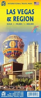 LAS VEGAS & REGION TRAVEL MAP.  This waterproof map has a detailed index and shows resorts, event centres, the monorail, hotels, attractions and shopping areas. The reverse runs from Western Beltway to Nelles Air Force and from City Limits south to McCarr