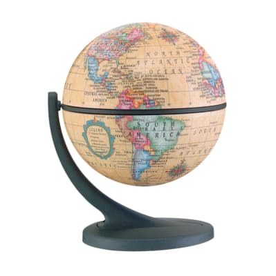 Shop the Replogle Wonderglobe 4.3" (11cm). This miniature antique-style desk globe features a swivel and tilt design with clear political mapping. Perfect for small spaces and gift-giving.