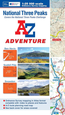 A-Z Adventure Atlas of the Yorkshire Dales South including the 1:25 000 scale Ordnance Survey Explorer map pages for the Three Peaks challenge.