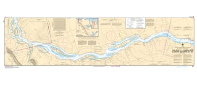 6411 Trail River to Camsell Bend Nautical Chart - An official Canadian river navigation map featuring depth soundings and channel markers for the Mackenzie River in the Northwest Territories.
