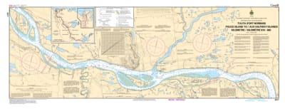 Canadian Hydrographic Service CHS official marine nautical chart 6417 covering Tulita Fort Norman, Police Island, and Halfway Islands along the Mackenzie River.