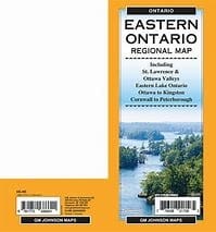 Eastern Ontario Regional Road map. Regional map including St. Lawrence and Ottawa Valleys, Eastern Lake Ontario, Ottawa to Kingston, Cornwall to Peterborough with points of interest and mileage markers.