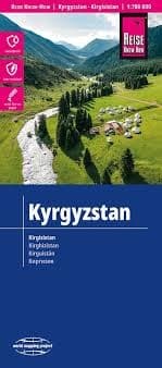 Kyrgyzstan Travel & Road Map. Reise Know-How maps are double-sided multi-language, rip proof, waterproof maps with very modern cartographic style. It has a detachable paper sleeve so that the map can be easily folded to fit in every pocket. Each map is ve