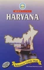Durable non-tearable synthetic paper map of Haryana India showing roads, towns, province boundaries, and tourist information.