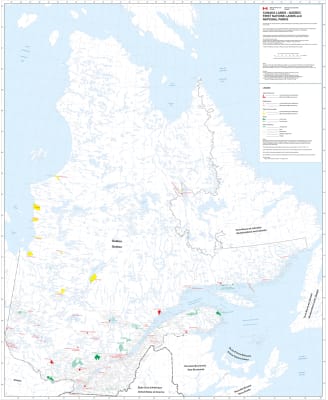Quebec Provincial Base Map Native Lands Reserves