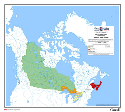Dive into the rich and complex history of Indigenous-Crown relations with our detailed Historical Indian Treaties in Canada Wall Map. This comprehensive map visually charts the geographical extent of all major treaties made between 1725 and 1923, offering