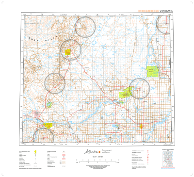 AB083J - WHITECOURT - Topographic Map. The Alberta 1:250,000 scale paper topographic map series is part of the Alberta Environment & Parks Map Series. They are also referred to as topo or topographical maps is very useful for providing an overvi
