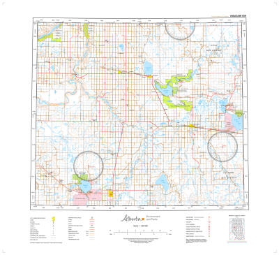 AB083N - WINAGAMI - Topographic Map. The Alberta 1:250,000 scale paper topographic map series is part of the Alberta Environment & Parks Map Series. They are also referred to as topo or topographical maps is very useful for providing an overview of an are