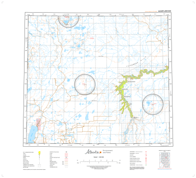 AB084A - ALGAR LAKE - Topographic Map. The Alberta 1:250,000 scale paper topographic map series is part of the Alberta Environment & Parks Map Series. They are also referred to as topo or topographical maps is very useful for providing an overview of an a