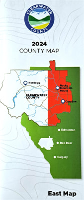Clearwater East Landownership Map - MD 99. County and Municipal District (MD) maps show surface land ownership with each 1/4 section labeled with the owners name. Also shown by color are these land types - Crown (government), Freehold (private) and Crown