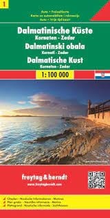 Dalmation Coast  #1 Travel Map.  This very detailed Freytag and Berndt maps covers Kornaten, and Zadar at 1:100,000 Scale.