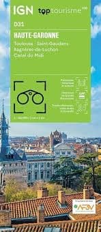 HAUTE GARONNE 1:100,000 IGN TOPO FRANCE.  This  scale of topographic map 1:100,000 (1 cm = 1 km) is the ideal map to discover a region and go sightseeing on foot (GR), by bike or by car, the cycle routes. Legend in three languages: French, English and Ger