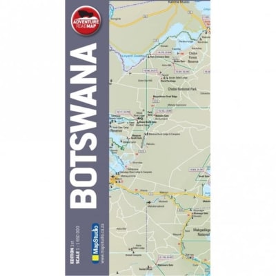 Embark on your ultimate Botswana adventure with our highly detailed and easy-to-read Adventure Road Map of Botswana. This single-sided, full-colour folded map provides the most up-to-date road information, including major roads, trunk roads, main roads, t