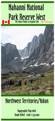 Nahanni National Park Reserve West paddling guide from Moose Ponds to Virginia Falls featuring whitewater rapid classifications and GPS coordinates.