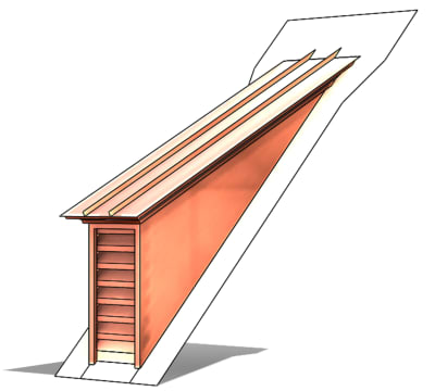 Shed Roof Vent, Sloped Roof Vents, Roof Dormers, Roof Vents, Pitched Roof Vent, Shed Vents, Shed Dormer Vent, Dormer Louver, Copper Roof Louver, roof vent, copper roof louver