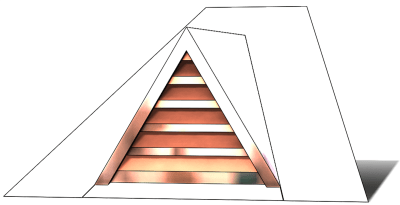 roof vent, copper full dormer, gable roof vent, triangular roof vent, copper gable roof vent, pitched roof vent, pitched copper vent, copper, vent,