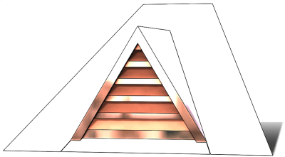 roof vent. copper vent, copper full dormer, gable roof vent, triangular roof vent, copper gable roof vent, pitched roof vent, pitched copper vent, copper, vent, roof dormer