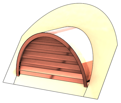 36" Half Round Roof Dormer for 16:12 Pitch