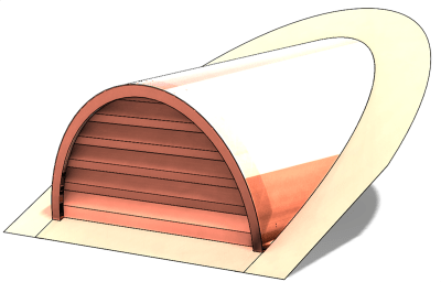 copper, copper roof vent, copper vent, roof vent, vent, half circle roof vent, circle top roof vent, radius roof vent, half round dormer, dormer roof vent, radius roof vent, eyebrow roof dormer, copper half circle vent
