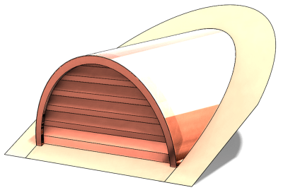 copper roof vent, half round roof vent, half circle roof vent, circle top roof vent, radius roof vent, half round dormer, dormer roof vent, radius roof vent, eyebrow roof dormer, copper half circle vent