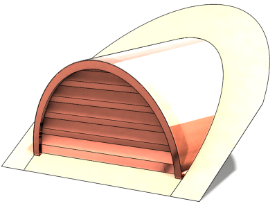 copper roof vent, half round roof vent, half circle roof vent, circle top roof vent, radius roof vent, dormer roof vent, radius roof vent, half round dormer, dormer roof vent, eyebrow roof vent, eyebrow vent, copper half circle vent